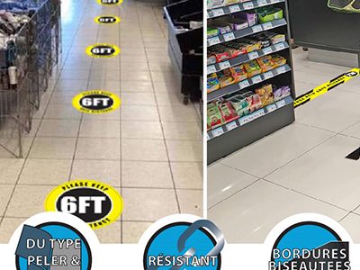 COVID-19 : Social Distancing Floor Signs