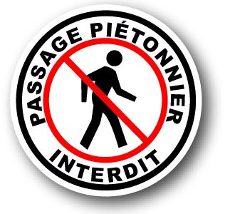DuraSign pictogramme PASSAGE PIÉTONNIER INTERDIT (ROND)