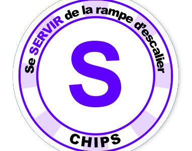 DuraSign pictogramme chip(S) - SE SERVIR DE LA RAMPE D'ESCALIER