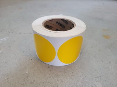 Cercles 3" autocollants vinyle (emballage de 500) - Couleur Jaune
