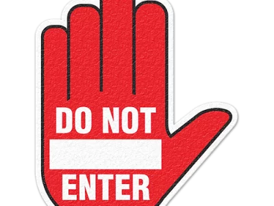 Anti-Slip 17'' Safety Floor Sign - DO NOT ENTER (Hand shape)