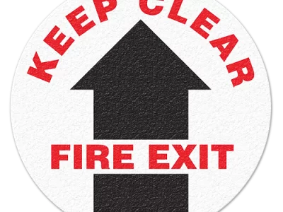 Anti-Slip 17'' Safety Floor Sign - KEEP CLEAR FIRE EXIT
