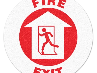 Anti-Slip 17'' Safety Floor Sign - FIRE EXIT