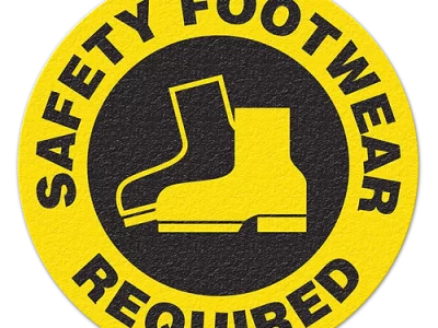 Anti-Slip 17'' Safety Floor Sign - SAFETY FOOTWEAR REQUIRED